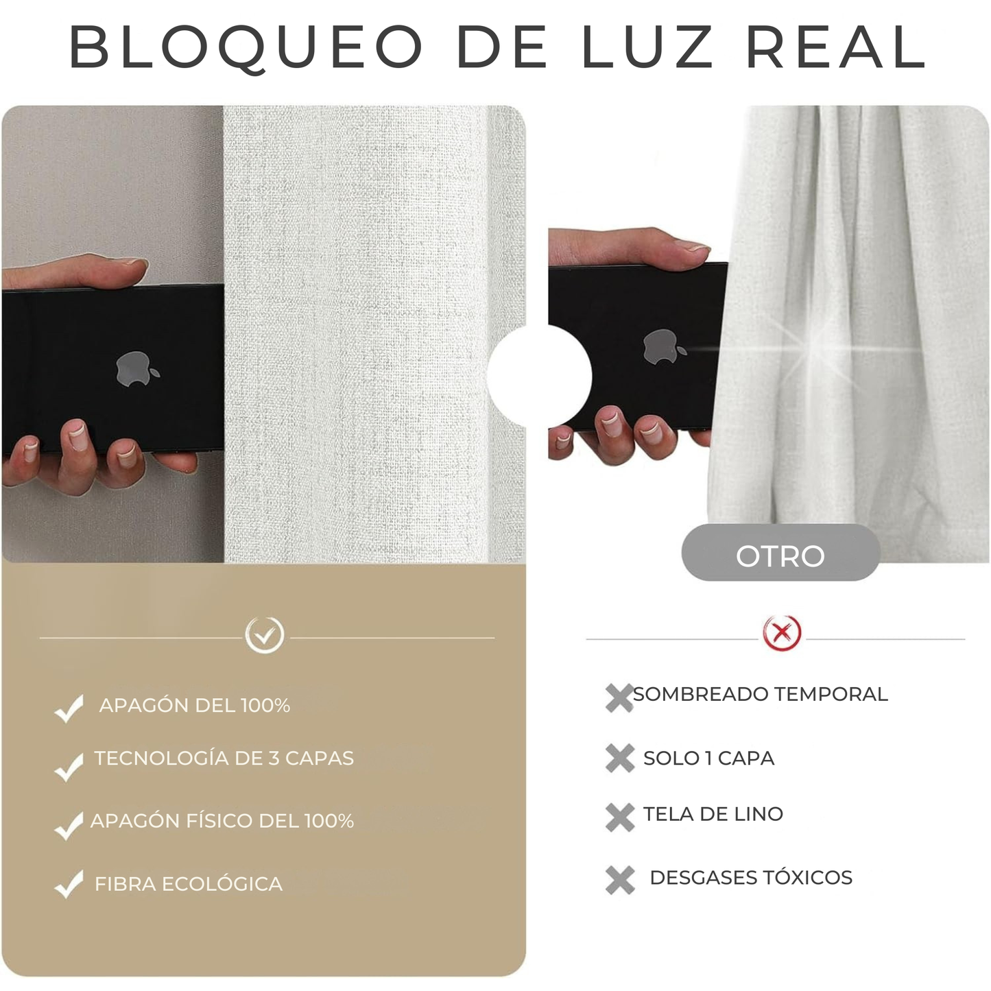LuzOff – Cortina Blackout Gris Claro